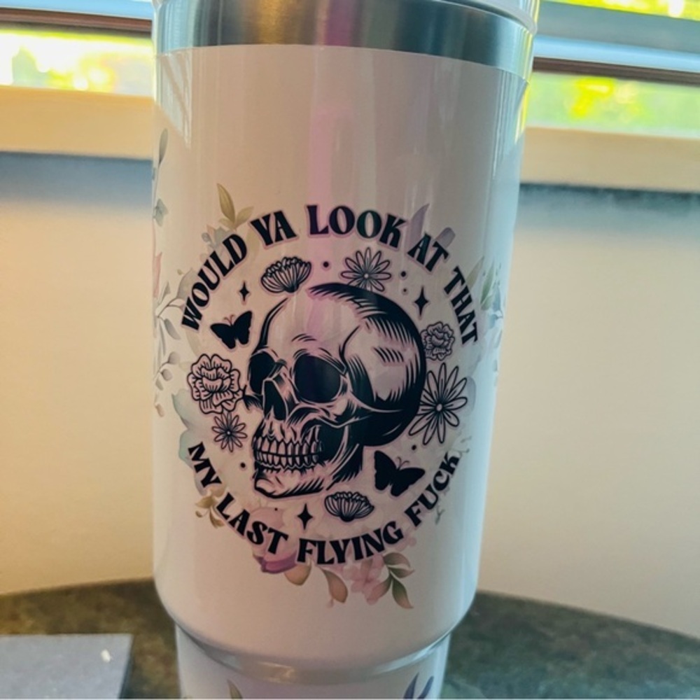Floral Skull Insulated Tumbler